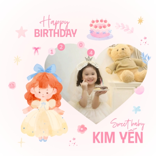 Mẫu thiết kế Photobook vuông Em bé, baby, kid, sinh nhật, birthday, cá nhân, personal style, sự kiện, event, dễ thương, cute
