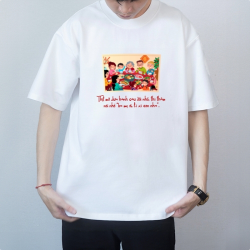 Mẫu thiết kế Áo thun Thịt mỡ dưa hành câu đối nhỏ