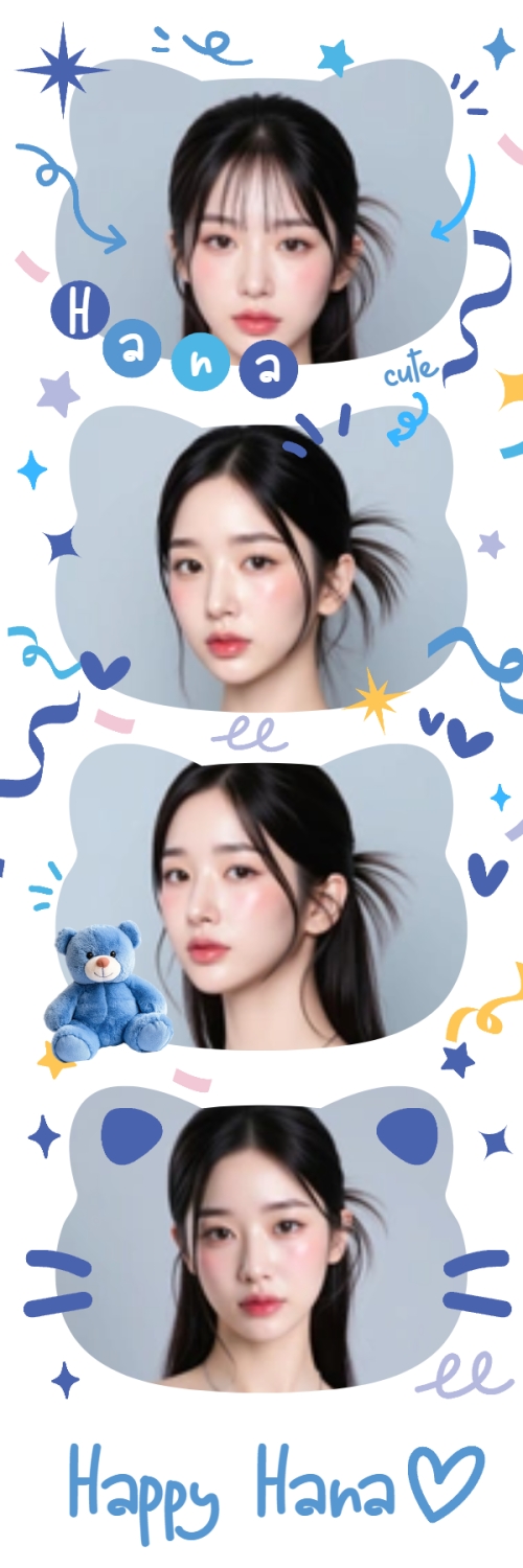 Mẫu thiết kế Bộ Ảnh Photobooth Idol, thần tượng, con gái, girl, cá nhân, personal style, sự kiện, event, cute, dễ thương