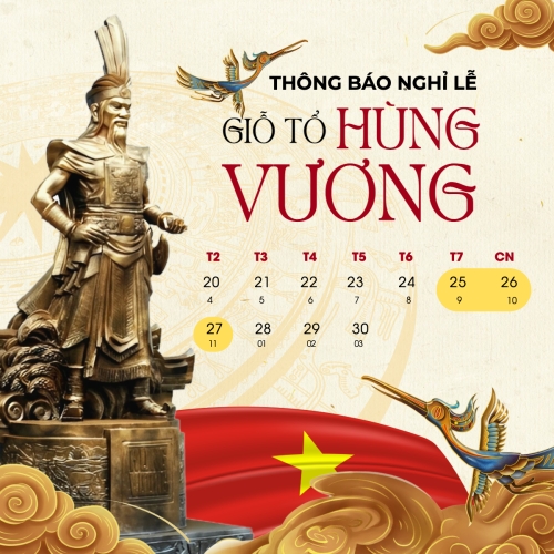 Mẫu thiết kế Bài post MXH vuông Thông báo nghỉ lễ 1774496004