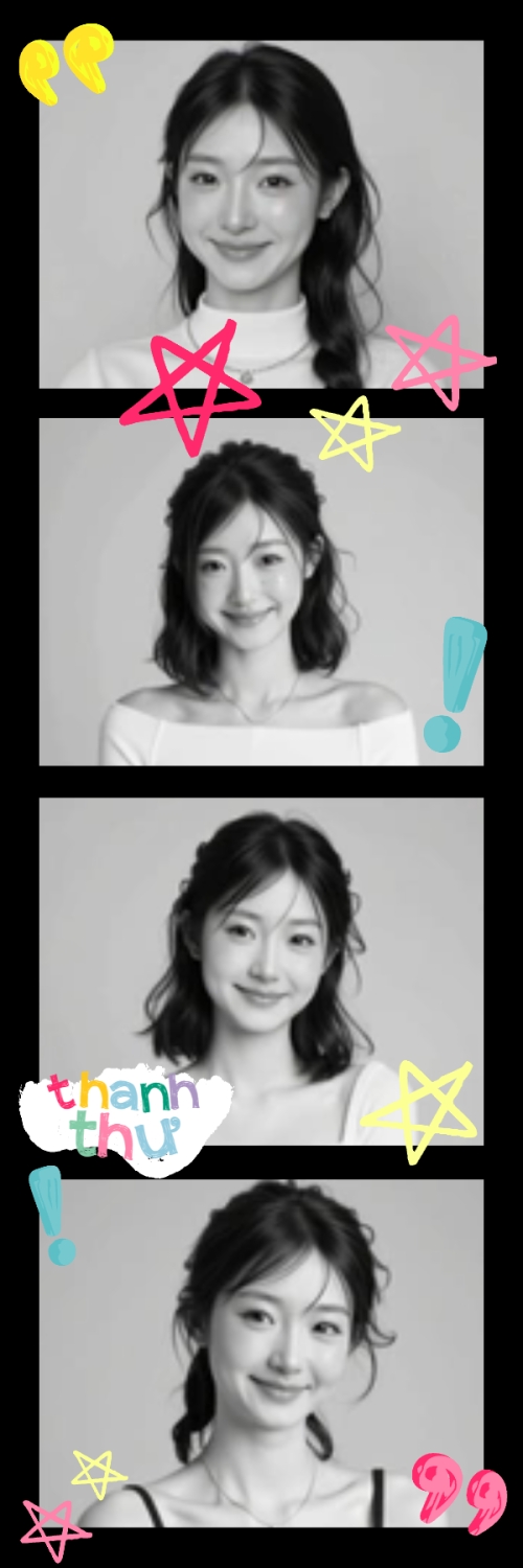 Mẫu thiết kế Bộ Ảnh Photobooth Idol, thần tượng, con gái, girl, cá nhân, personal style, sự kiện, event, cute, dễ thương