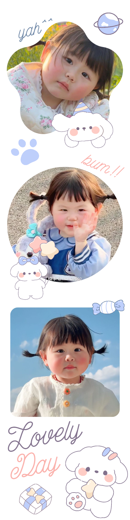 Mẫu thiết kế Bộ Ảnh Photobooth Dễ thương, cute, chibi, hoạt hình, cartoon,baby, bé gái