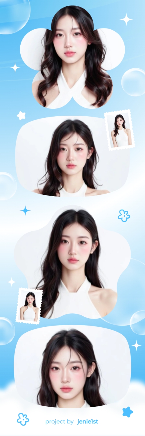 Mẫu thiết kế Bộ Ảnh Photobooth Idol, thần tượng, con gái, girl, cá nhân, personal style, sự kiện, event, cute, dễ thương, đơn giản, simple