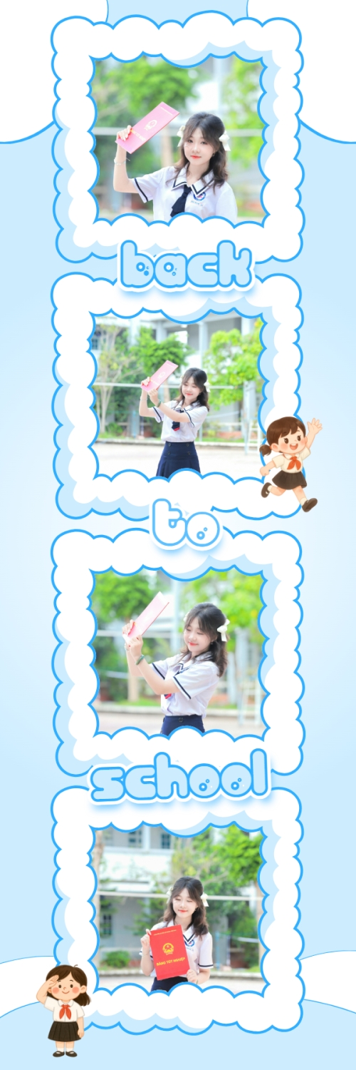 Mẫu thiết kế Bộ Ảnh Photobooth Tựu trường, đến trường, nhập học, giáo dục, education, school, trường học, hiện đại, modern