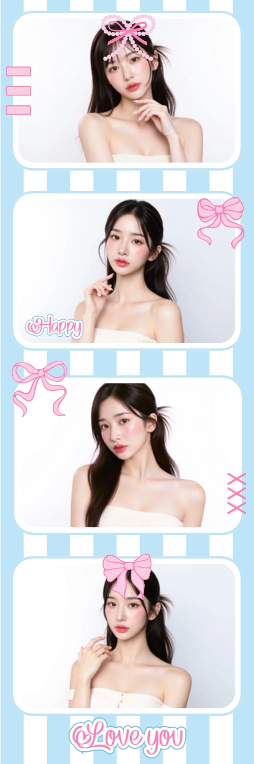 Mẫu thiết kế Bộ Ảnh Photobooth Idol, thần tượng, con gái, girl, cá nhân, personal style, sự kiện, event, cổ điển, y2k, retro