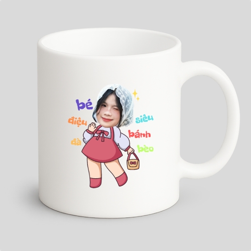 Mẫu thiết kế Ly sứ (cốc) Cô gái, bé gái, girl, cá nhân, nhân vật, personal style, signature, dễ thương, cute, chibi, hoạt hình, cartoon
