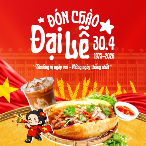 Mẫu thiết kế Bài post MXH vuông Đón chào Đại Lễ 30/4 1776184365