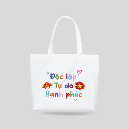 Mẫu thiết kế Túi canvas Độc lập tự do hạnh phúc