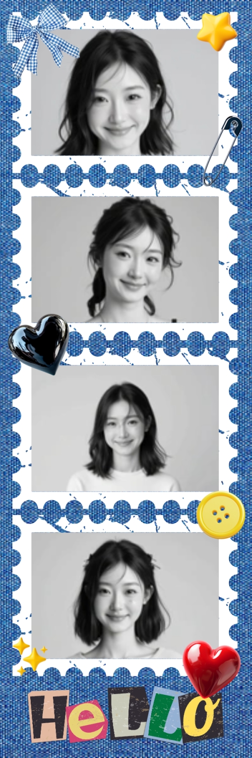 Mẫu thiết kế Bộ Ảnh Photobooth Idol, thần tượng, con gái, girl, cá nhân, personal style, sự kiện, event, cổ điển, y2k, retro