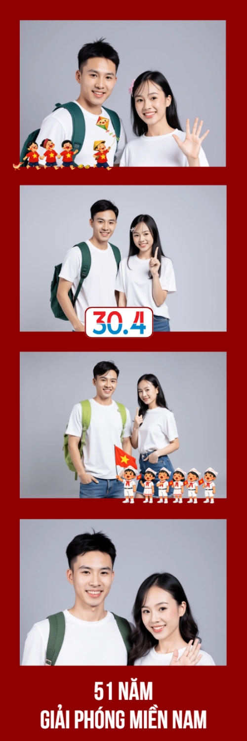 Mẫu thiết kế Bộ Ảnh Photobooth 51 năm giải phóng miền Nam