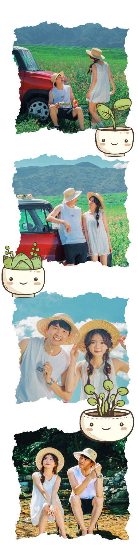 Mẫu thiết kế Bộ Ảnh Photobooth Dễ thương, cute, chibi, hoạt hình, cartoon, couple, cặp đôi