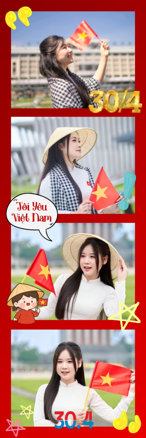 Mẫu thiết kế Bộ Ảnh Photobooth Tôi yêu Việt Nam 