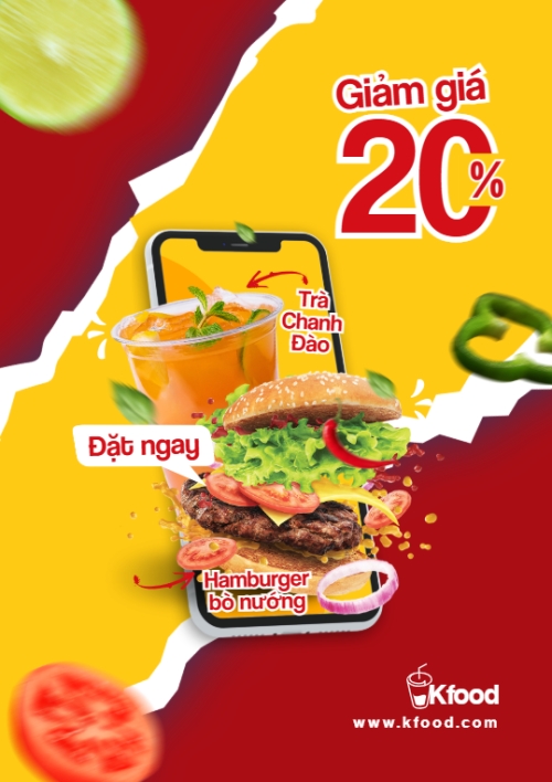 Hamburger, đồ ăn, fastfood, food, thực phẩm, ẩm thực, món ăn, F&B, nhà hàng, thức ăn, hiện đại	