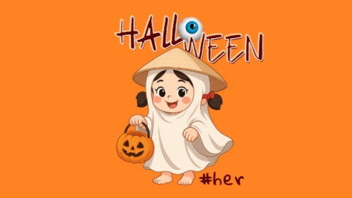 Halloween, lễ hội ma quái, sự kiện, event, dễ thương, cute, chibi, hoạt hình, cartoon