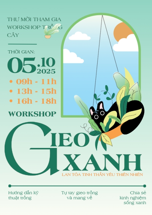 Workshop, trồng cây, sự kiện, event, đơn giản, simple, cute, dễ thương