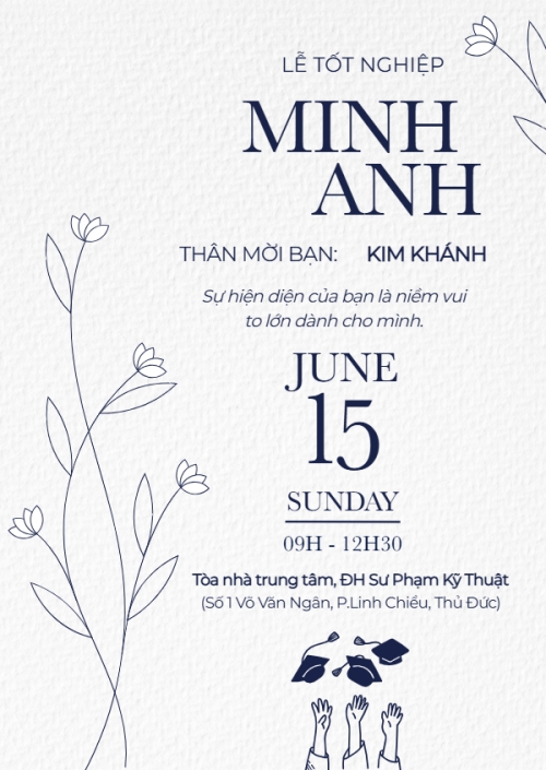 Tốt nghiệp, kỉ yếu, Graduation, yearbook, đơn giản, simple, minimalist, tối giản, hoa lá