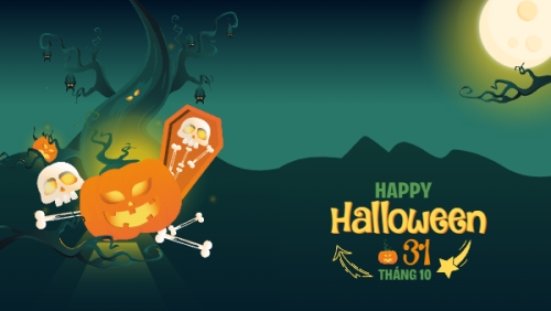 Halloween, lễ hội ma quái, sự kiện, event, dễ thương, cute, chibi, hoạt hình, cartoon