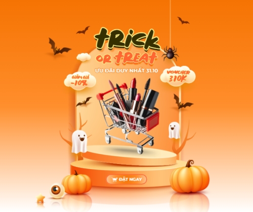 Halloween, lễ hội ma quái, thẩm mỹ, cosmetic, beauty, làm đẹp, sự kiện, event, dễ thương, cute, chibi, hoạt hình, cartoon	
