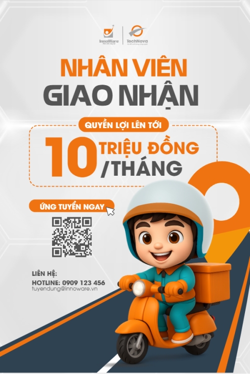 Giao hàng, shipper, tuyển dụng, văn phòng, office, dễ thương, cute, đơn giản, simple