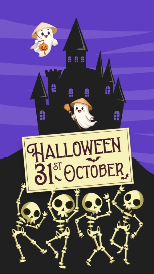 Halloween, lễ hội ma quái, sự kiện, event, dễ thương, cute, chibi, hoạt hình, cartoon