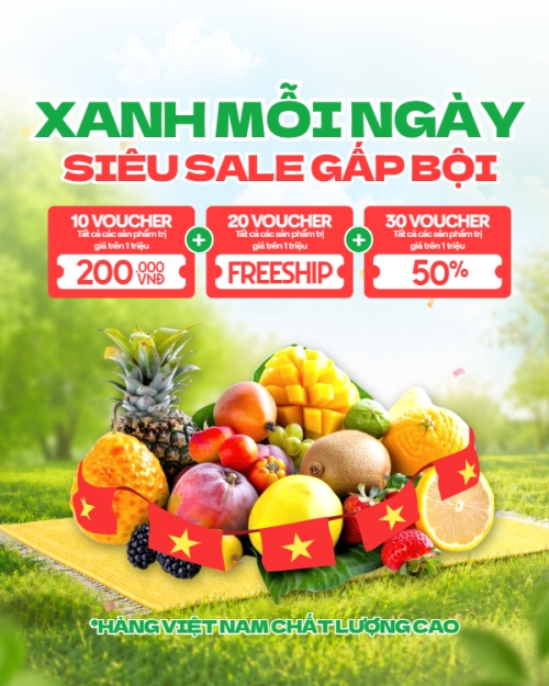 Xanh mỗi ngày siêu sale gấp bội