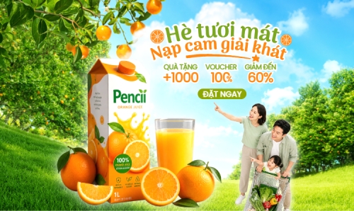 Hè tươi mát nạp cam giải khát