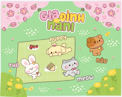 Thỏ, bunny, cún, puppy, mèo, cat, cá nhân, personal style, dễ thương, cute, chibi, hoạt hình, cartoon