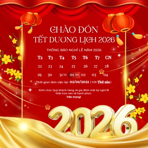Thông báo lịch nghỉ Tết dương lịch 2026