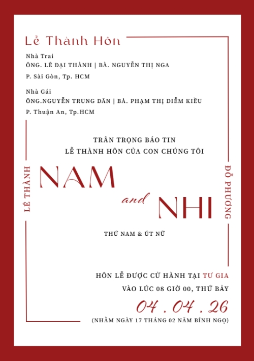 Thiệp cưới Love and Joy