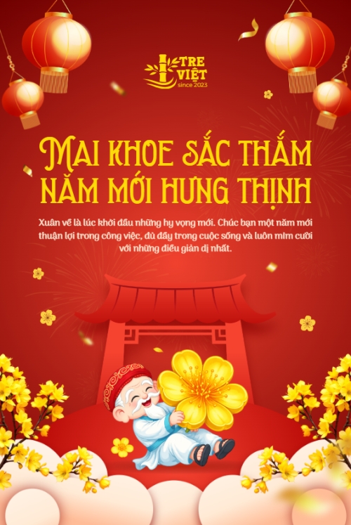 Mai khoe sắc thắm năm mới hưng thịnh