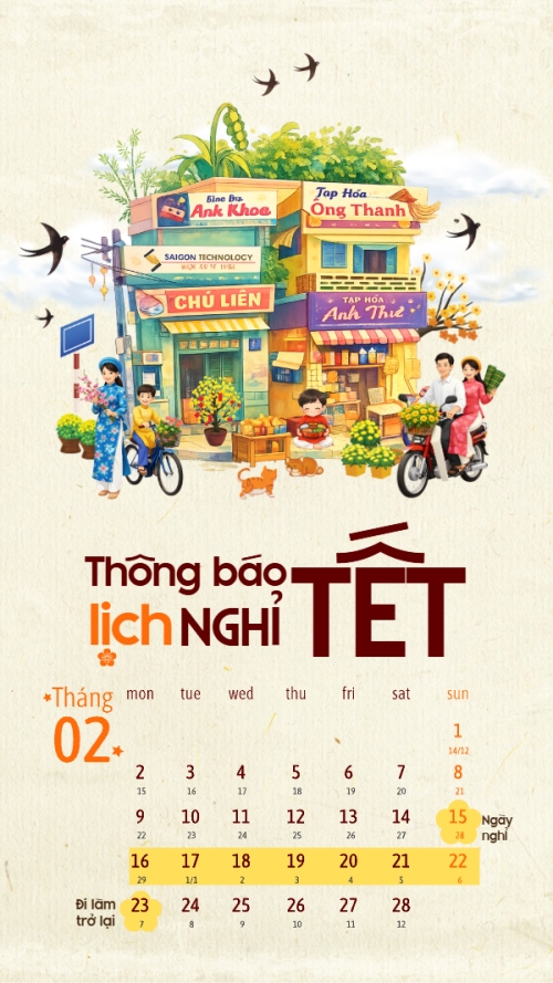 Thông báo nghỉ tết Nguyên Đán