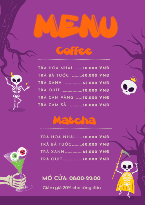 Halloween, nước uống, juice, giải khát, F&B, drink