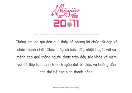 Chúc mừng ngày Nhà giáo Việt Nam — 2