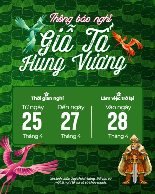 Lịch nghỉ lễ Giỗ Tổ Hùng Vương