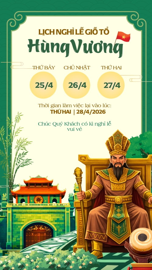 Lịch nghỉ lễ giỗ tổ Hùng Vương