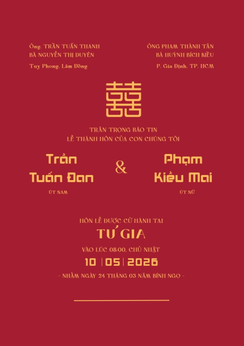 Thiệp cưới Hỷ sự