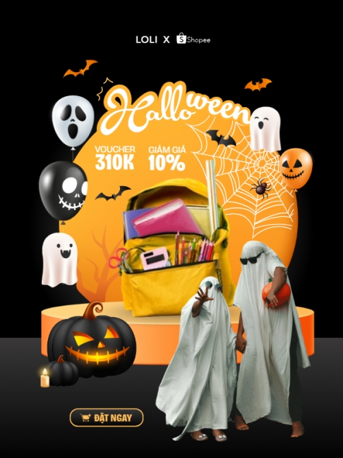 Halloween, lễ hội ma quái, balo, thời trang, fashion, sự kiện, event, dễ thương, cute, chibi, hoạt hình, cartoon
