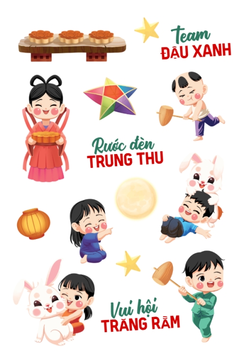 Trung thu, Tết Đoàn Viên, mid-autumn festival, sự kiện, event, dễ thương, cute, chibi, hoạt hình, cartoon