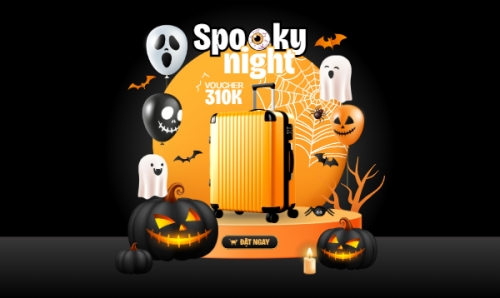 Halloween, lễ hội ma quái, vali, thời trang, fashion, sự kiện, event, dễ thương, cute, chibi, hoạt hình, cartoon