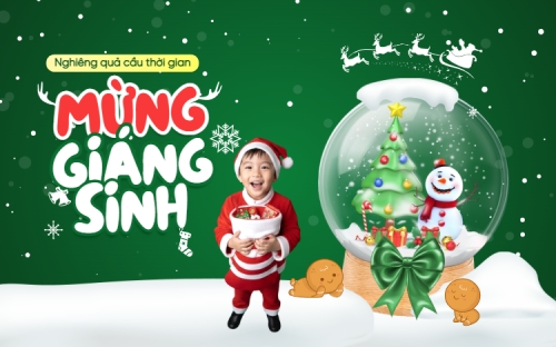 Nghiêng quả cầu thời gian mừng giáng sinh