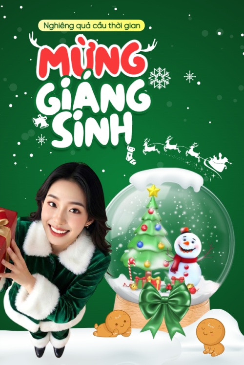 Nghiêng quả cầu thời gian mừng giáng sinh