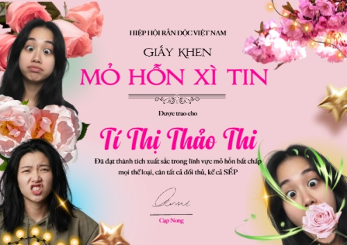 Giấy khen mỏ hỗn xì tin