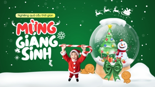 Nghiêng quả cầu thời gian mừng giáng sinh
