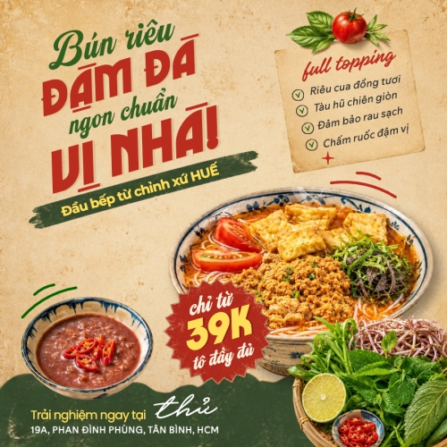 Bún riêu đậm đà ngon chuẩn vị nhà