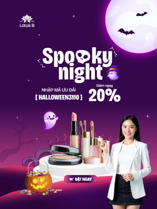 Halloween, lễ hội ma quái, thẩm mỹ, cosmetic, beauty, làm đẹp, sự kiện, event, dễ thương, cute, chibi, hoạt hình, cartoon