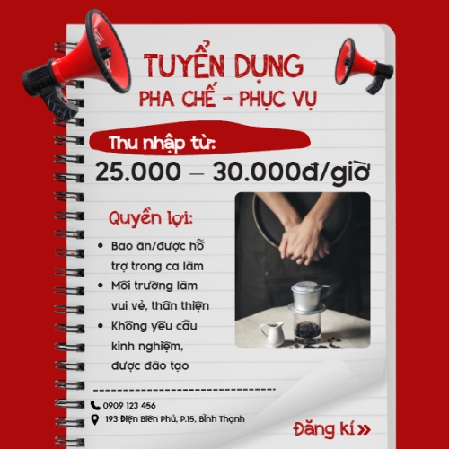 Phục vụ, tuyển dụng, nước uống, juice, giải khát, F&B, drink, hiện đại, modern