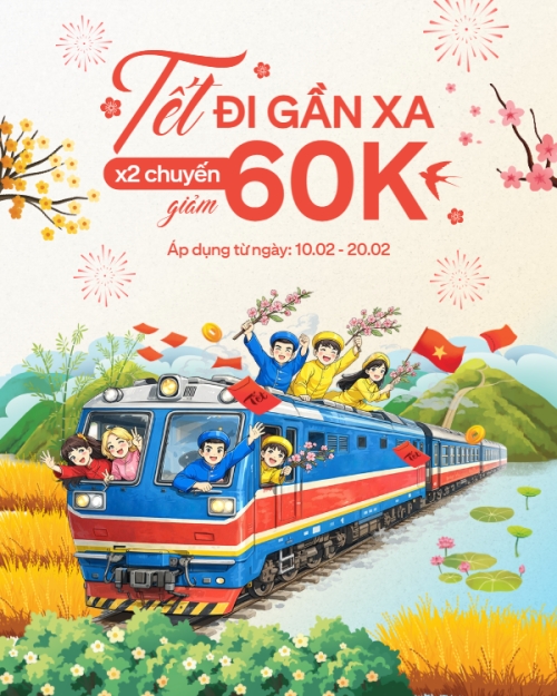 Tết đi gần xa x2 chuyến giảm 60k