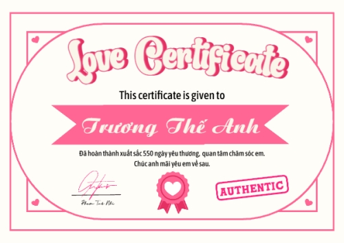 Giấy chứng nhận tình yêu