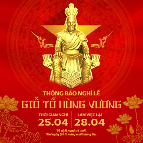 Thông báo nghỉ lễ Giỗ tổ Hùng Vương 2026