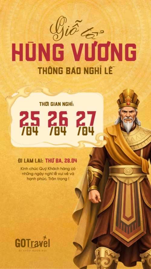 Thông báo nghỉ lễ Giỗ tổ Hùng Vương 2026